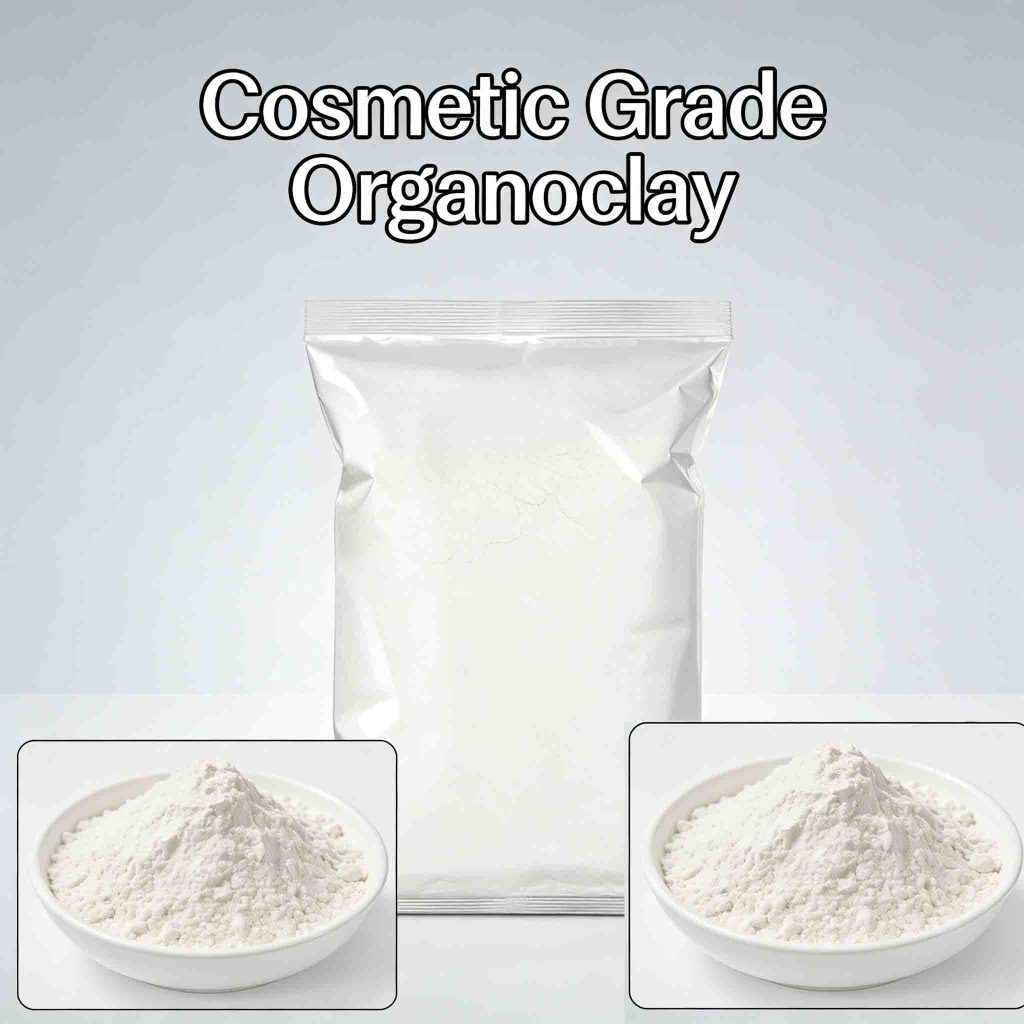 Organic bentonite for stabilizing cosmetic suspensions