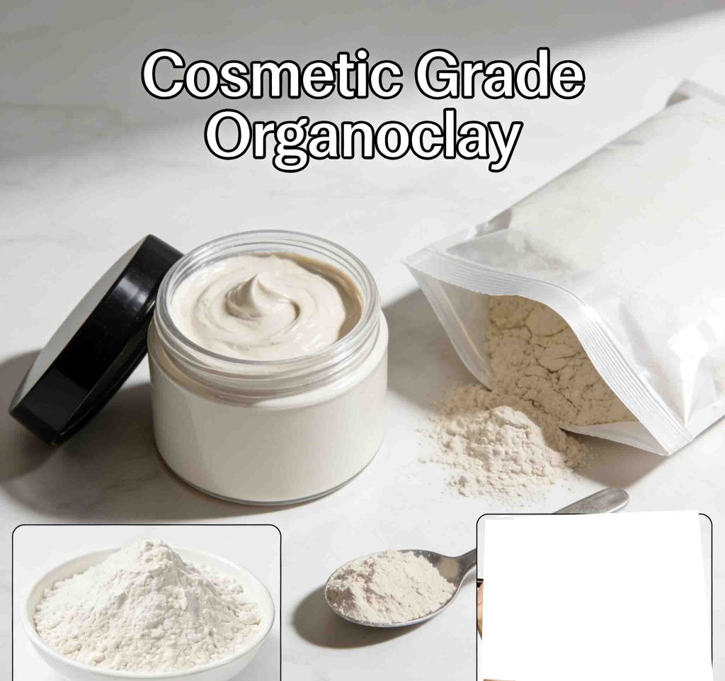 Organoclay for improving texture and viscosity in skincare