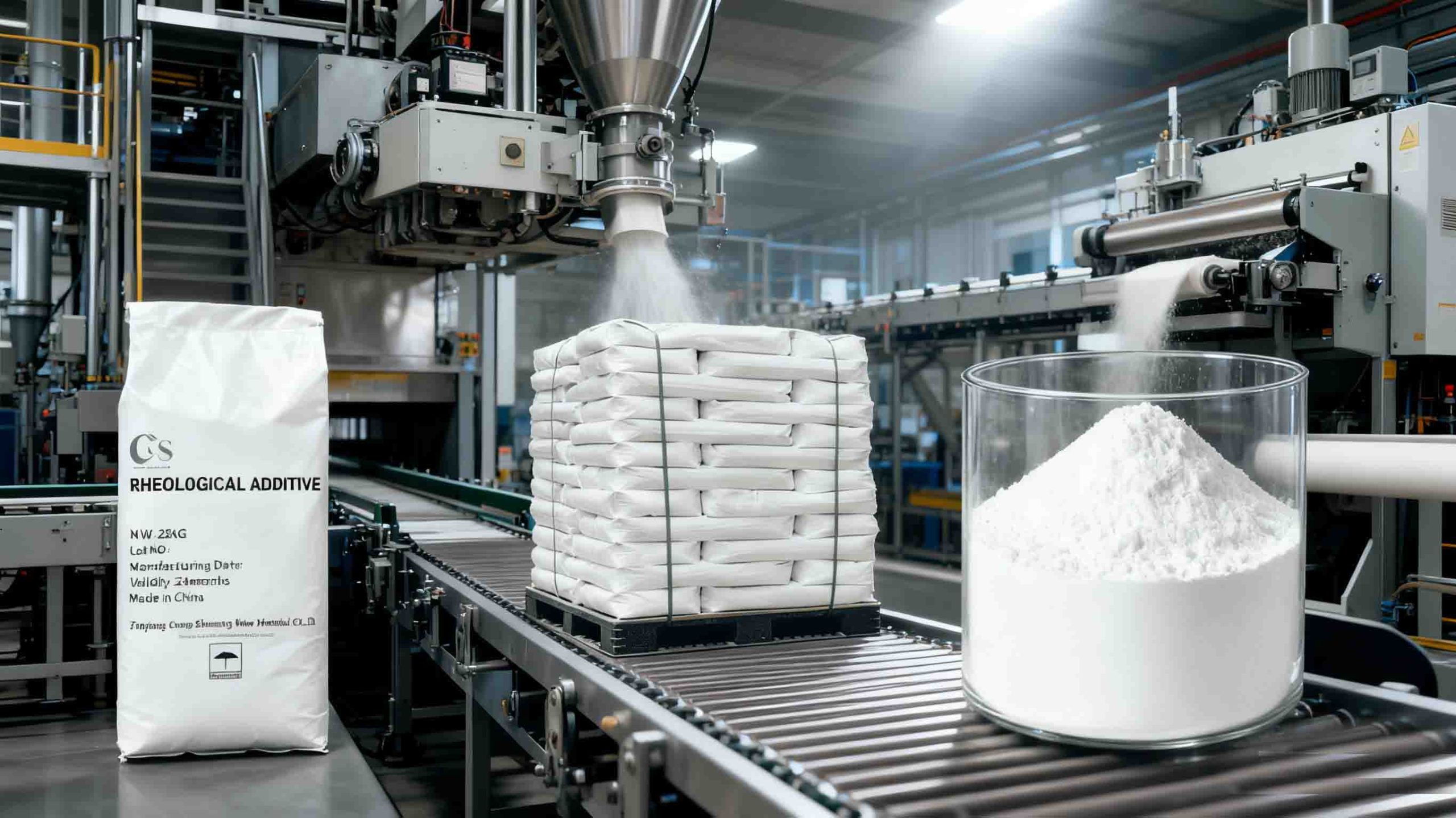 Manufacturing process showing bentonite modification steps