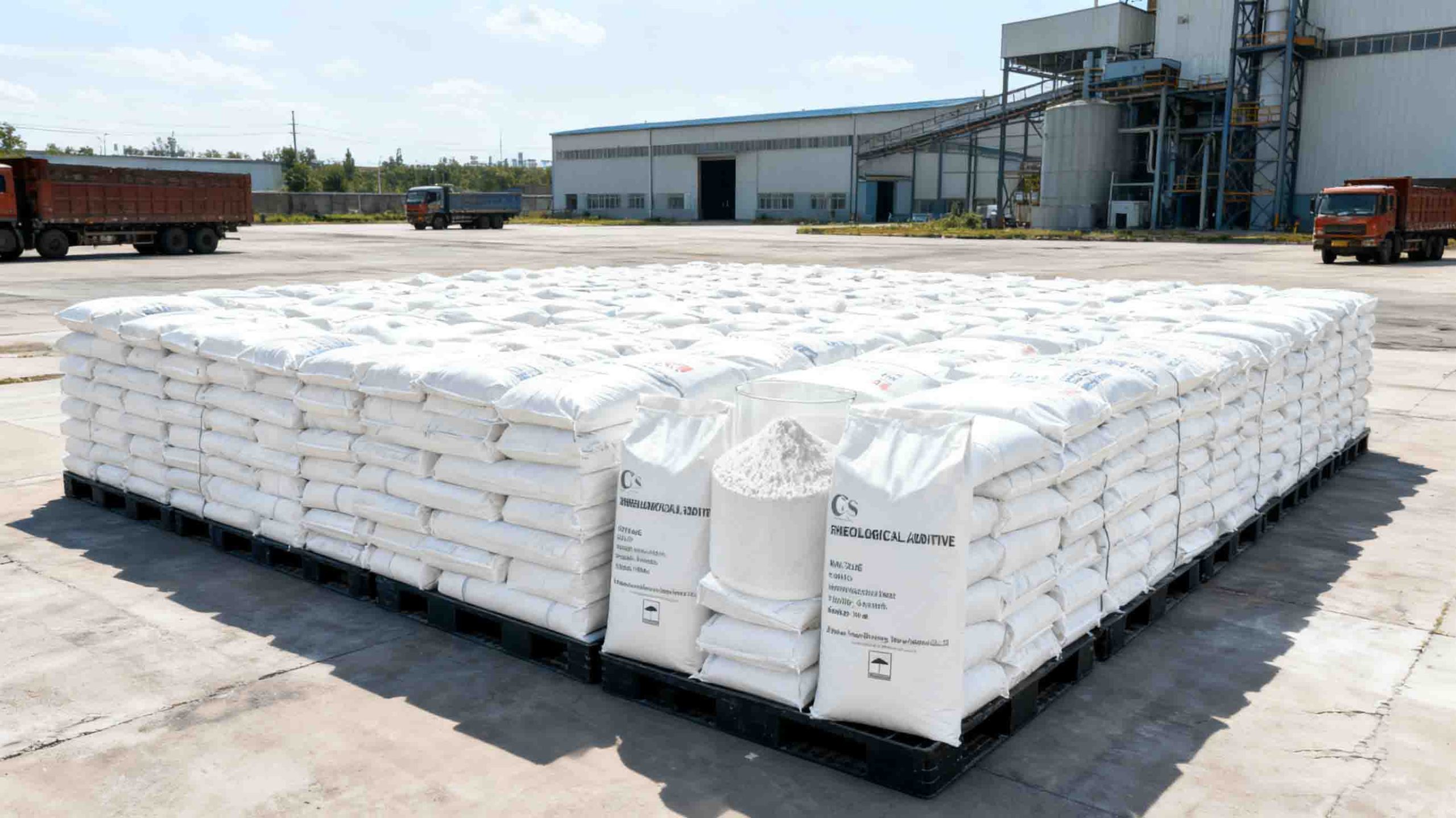 Diagram showing organoclay gel network structure at molecular level